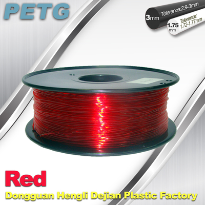 هايت شفاف أحمر PETG 3D طابعة خيوط حامض وقلوي مقاومة 1.0kg / roll