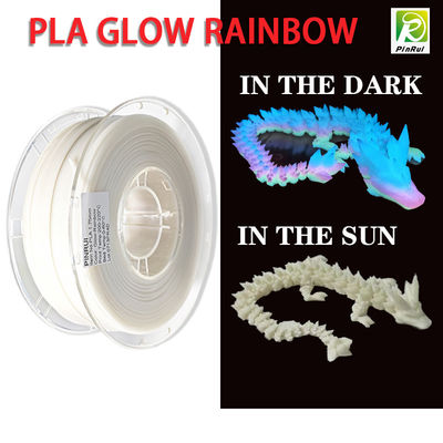 PINRUI Glow Rainbow PLA 1kg 1.75mm قوس قزح أبيض طابعة ثلاثية الأبعاد تغيير اللون في البلاستيك الداكن للطابعة ثلاثية الأبعاد