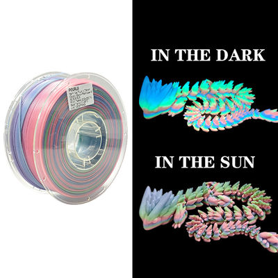 PINRUI Glow Rainbow PLA 1kg 1.75mm تغيير اللون في الظلام للطابعة ثلاثية الأبعاد