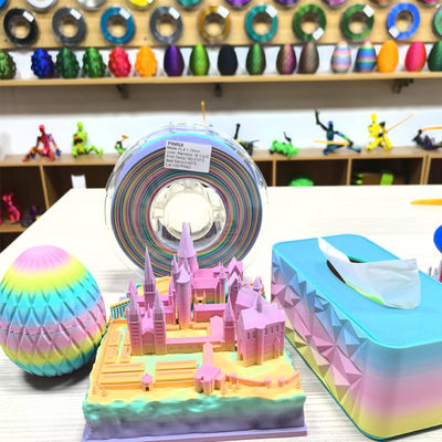 طابعة PINRUI 3D Filament Rainbow Dreamy Color 1.75mm 1kg ألوان متعددة تناسب معظم طابعات FDM