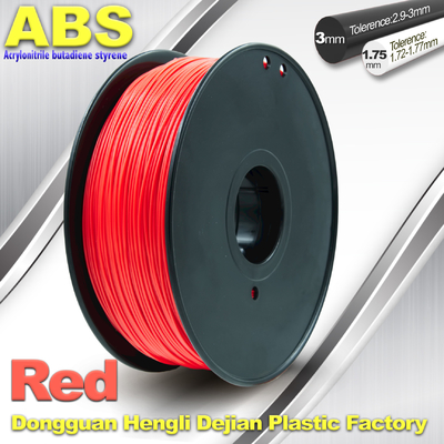 1.75mm / 3.0mm عبس خيوط طابعة 3d الأحمر مع مرونة جيدة