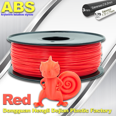 متعدد الألوان 1.75mm / 3mm عبس طابعة 3d خيوط الأحمر مع مرونة جيدة
